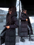 BLACK long jacket with hood "BEST CHOICE" FC85